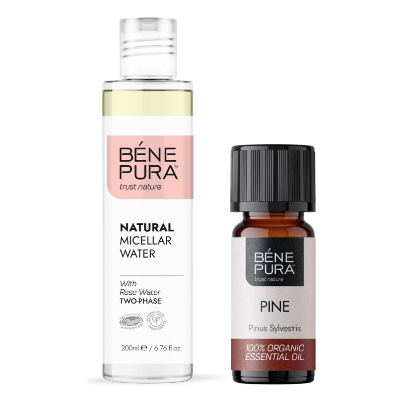Natural micellar water and Bio White Pine Essential oil - Product Comparison