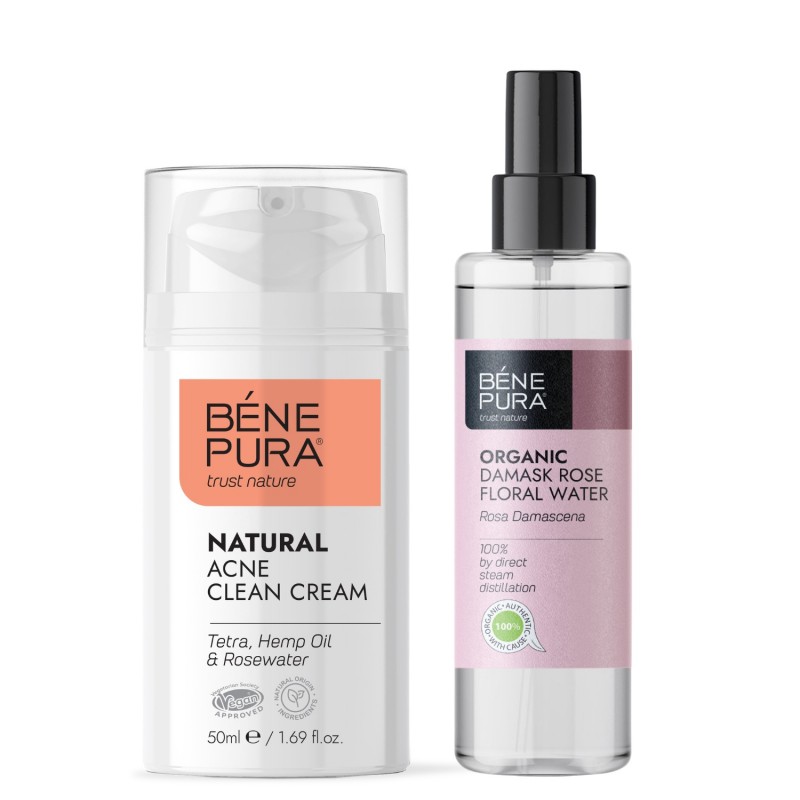 Natural face cream for Acne and Bio Rosa Damascena Floral water - Product Comparison