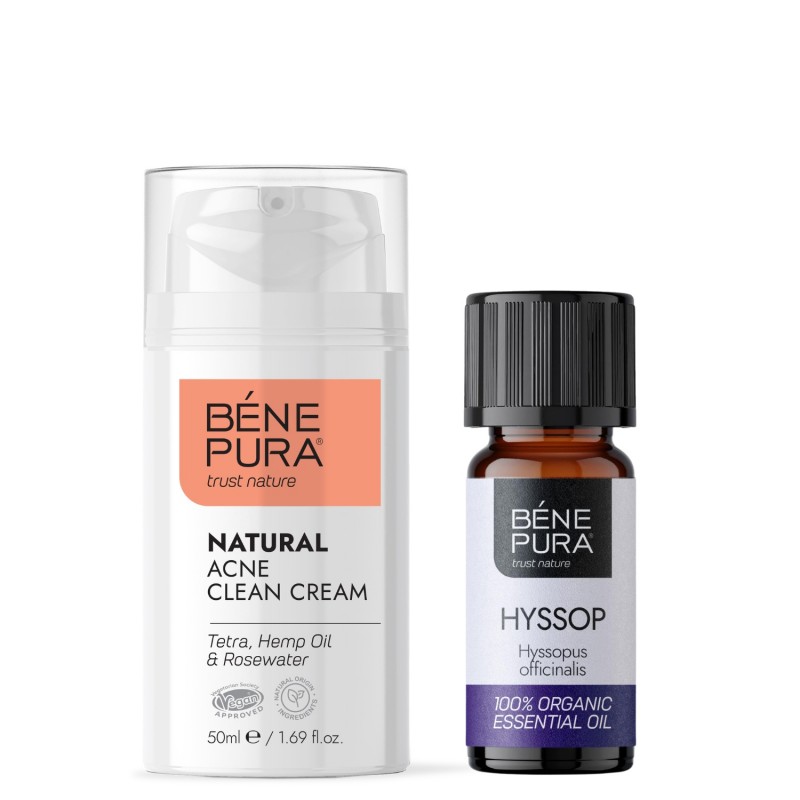 Natural face cream for Acne and Bio Hyssop Essential oil - GMC