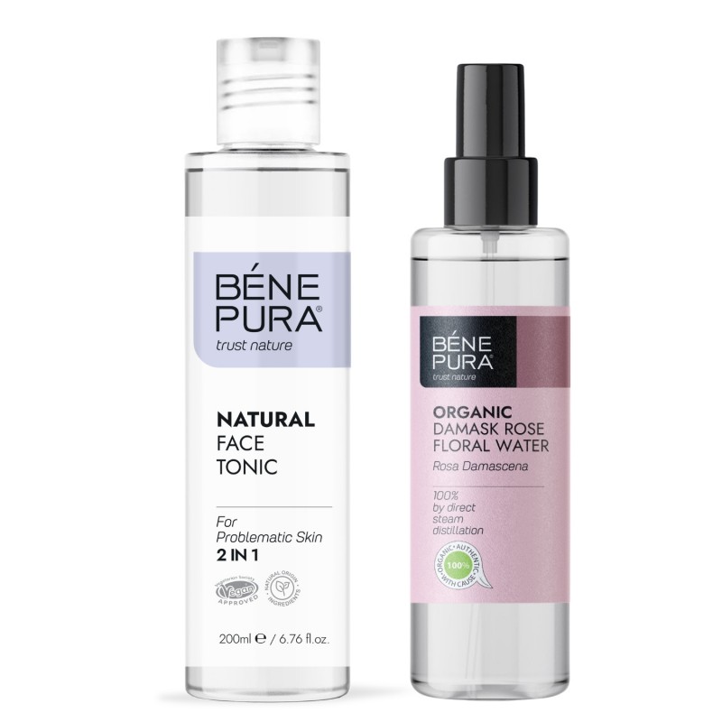 Natural face tonic 2 in 1 and Bio Rosa Damascena Floral water - GMC