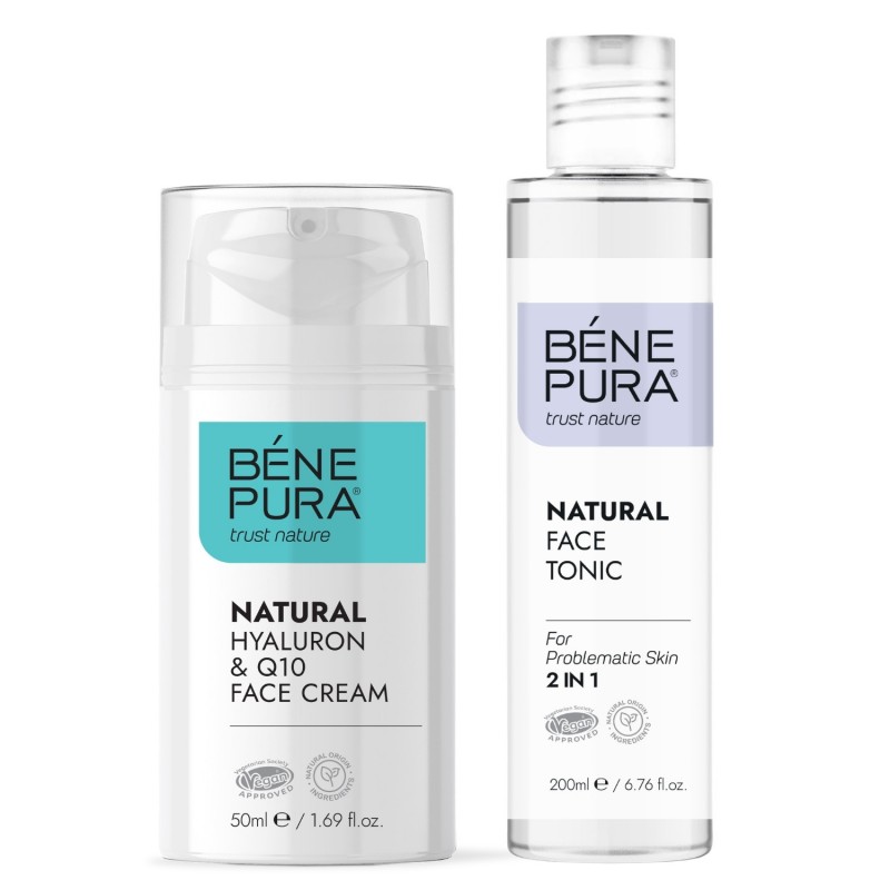 Natural face tonic 2 in 1 and Natural face cream with Hyaluronic acid and Coenzyme Q10 - GMC