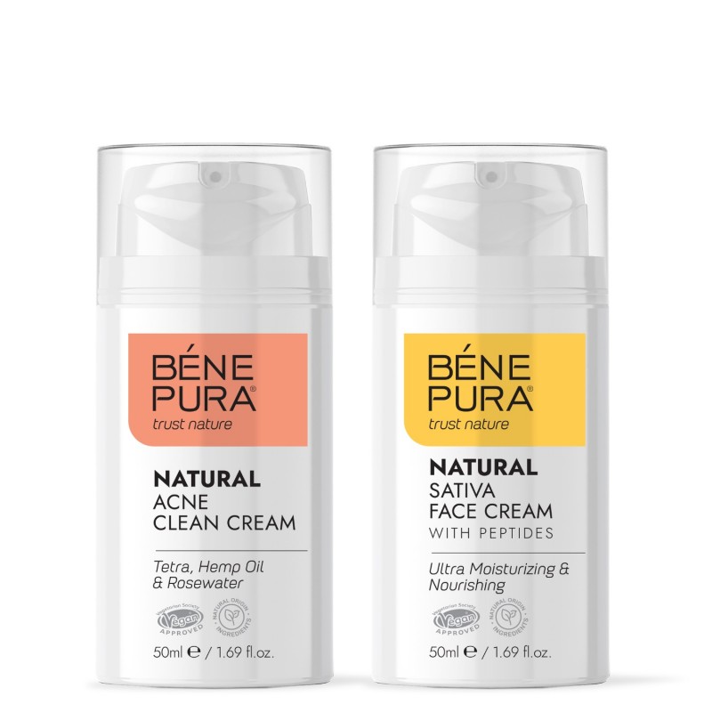 Natural face cream for Acne and Natural moisturizing face cream with Sativa - Product Comparison