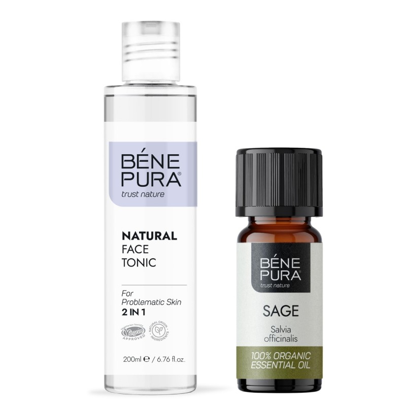Natural face tonic 2 in 1 and Bio Sage Essential oil - GMC