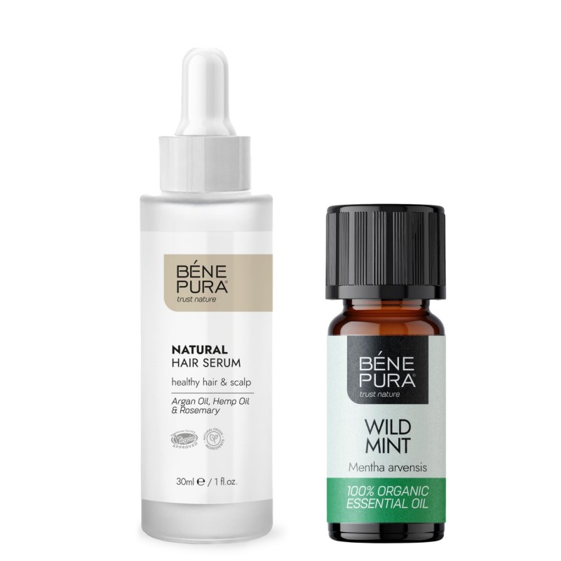 Natural hair serum and Bio Wild Mint Essential oil - Product Comparison
