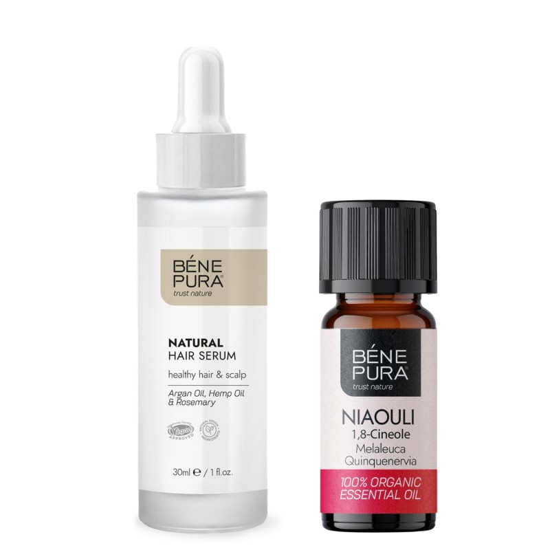 Natural hair serum and Bio Niaouli Essential oil - Product Comparison