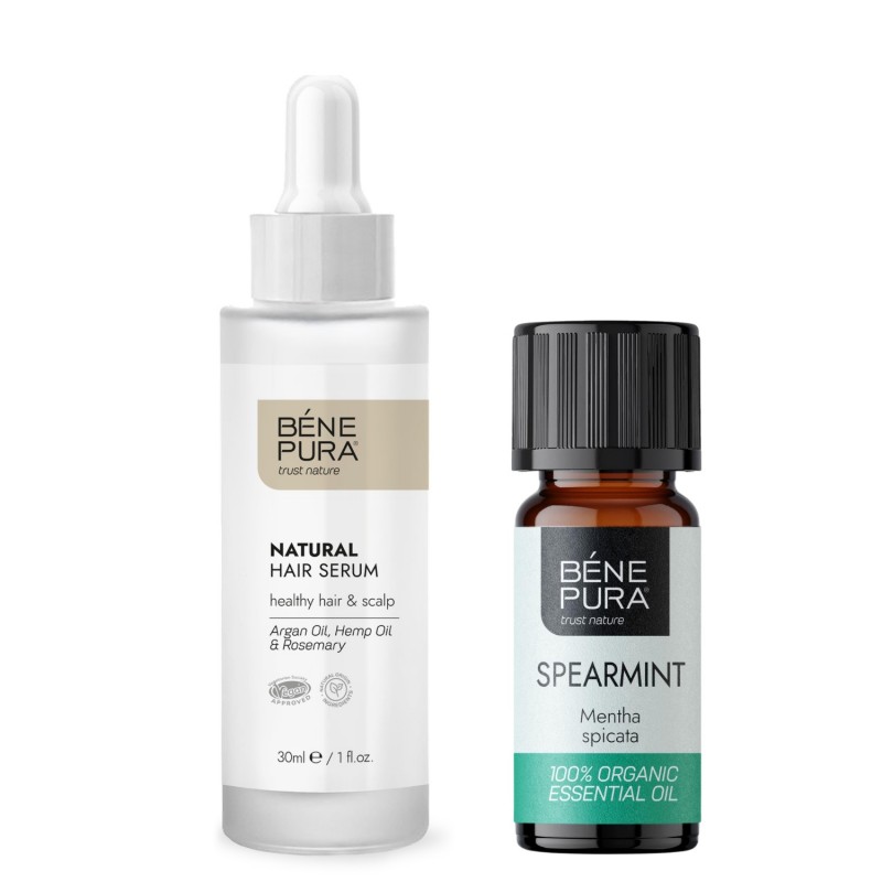 Natural hair serum and Bio Spearmint Essential oil - Product Comparison