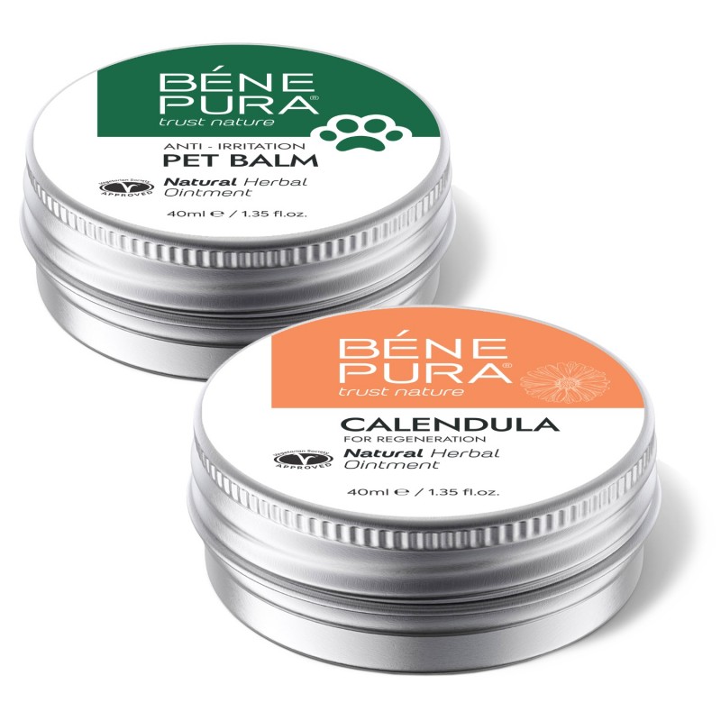 Anti irritation Pet balm with Plantain and Ointment for Wounds, Burns and Scars with Calendula - 