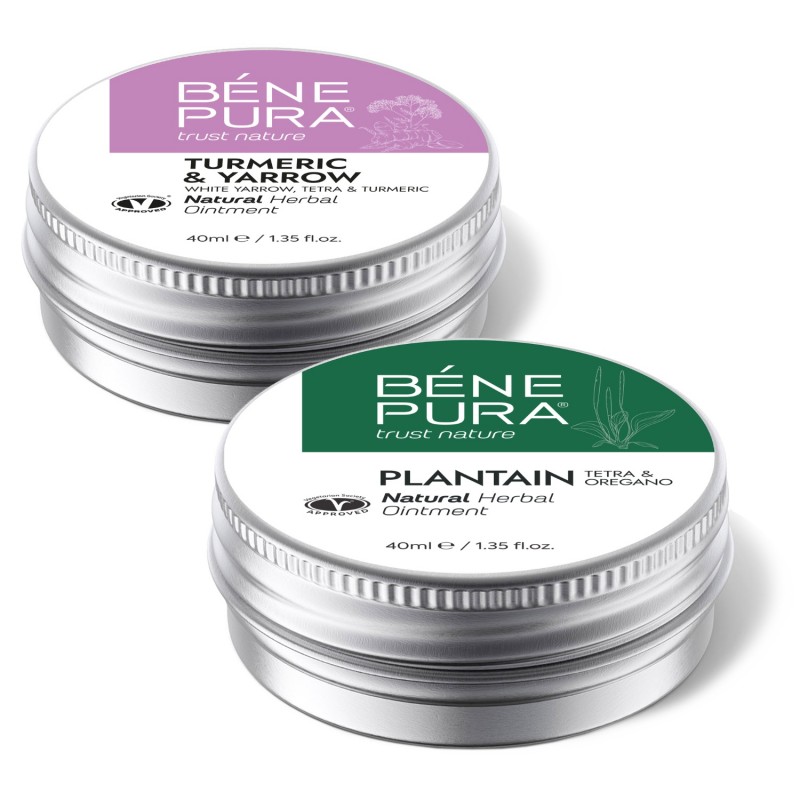 Hemorrelax ointment for Hemorrhoids with White yarrow, Tetra and Turmeric and Ointment for Itching and Rashes with Plantain - GMC