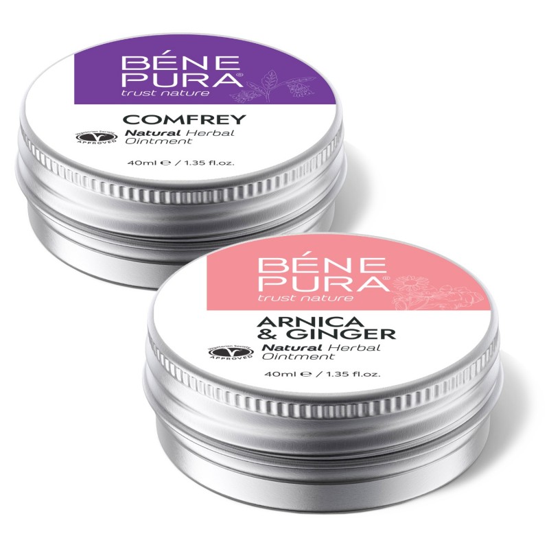 Ointment for Joint pain with Comfrey and Ointment for Bruising with Arnica and Ginger - Product Comparison