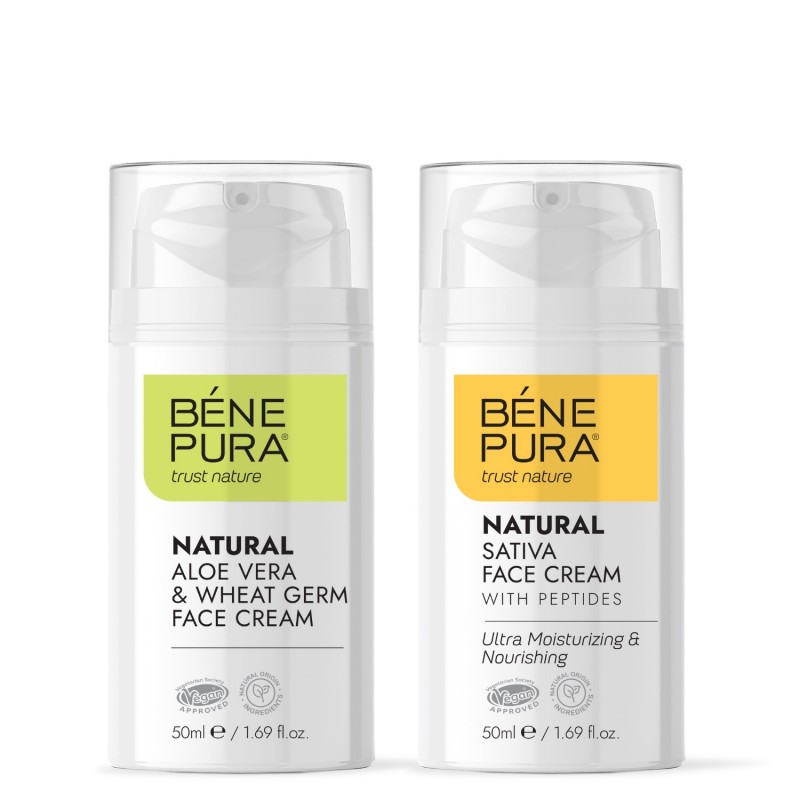 Natural Aloe vera face cream and Natural moisturizing face cream with Sativa - Product Comparison