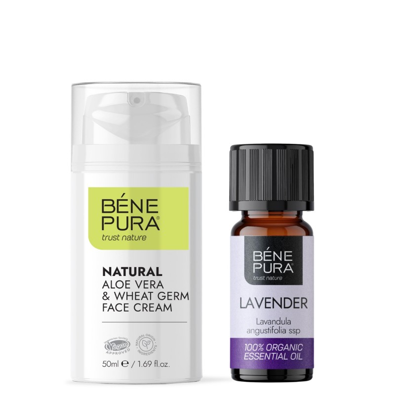 Natural Aloe vera face cream and Bio Lavender Essential oil - GMC