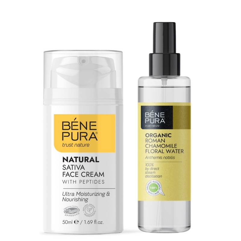 Bio Roman Chamomile Floral water and Natural moisturizing face cream with Sativa - GMC