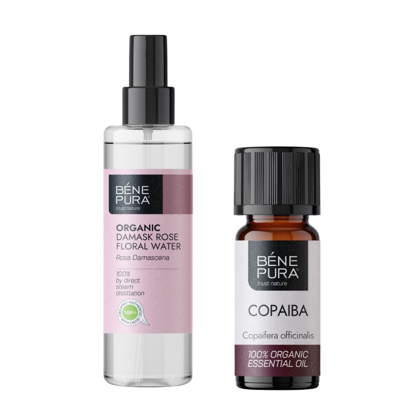 Bio Rosa Damascena Floral water and Bio Copaiba Essential oil - Product Comparison