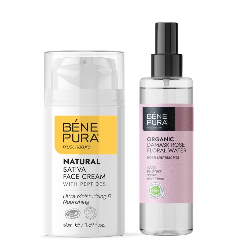 Natural moisturizing face cream with Sativa and Bio Rosa Damascena Floral water - GMC