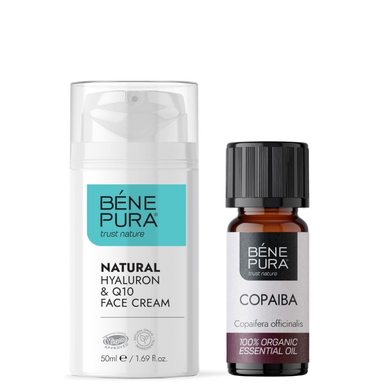 Natural face cream with Hyaluronic acid and Coenzyme Q10 and Bio Copaiba Essential oil - GMC