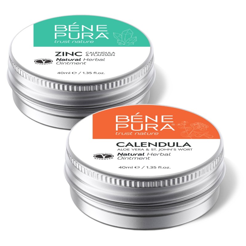Zinc ointment for Itching and Rashes and Ointment for Wounds, Burns and Scars with Calendula, Aloe Vera and St John's Wort - GMC
