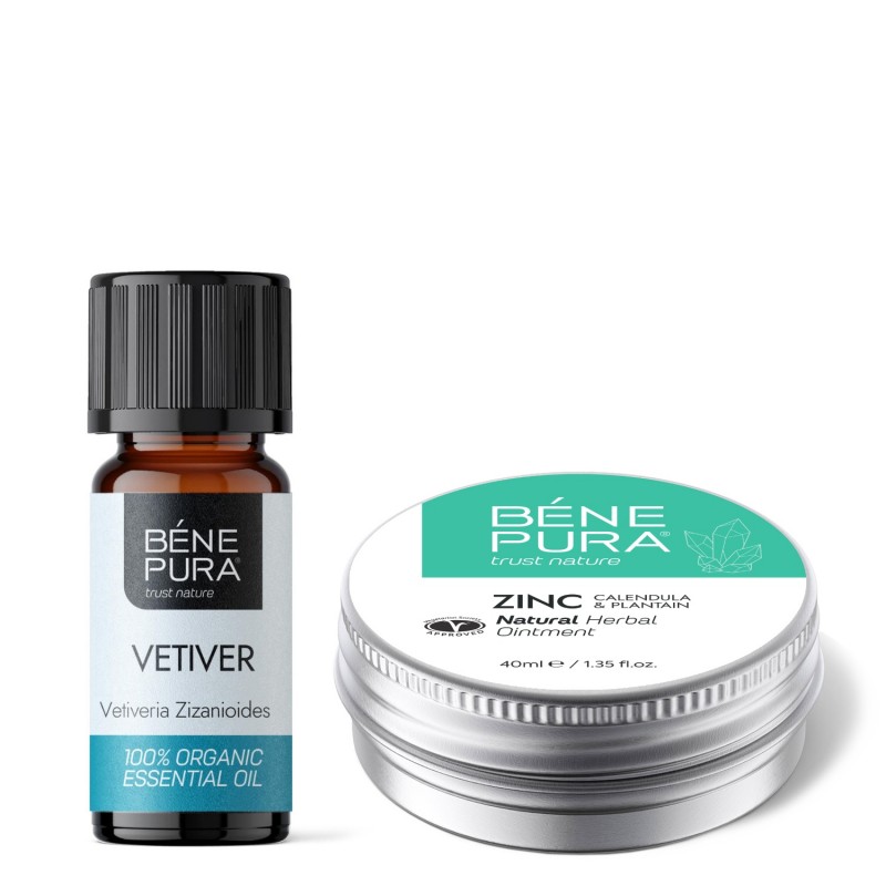 Zinc ointment for Itching and Rashes and Bio Vetiver Essential oil - GMC