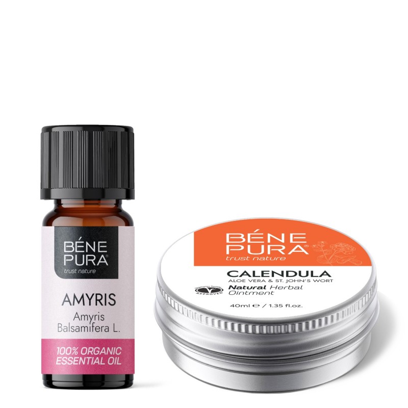 Ointment for Wounds, Burns and Scars with Calendula, Aloe Vera and St Johns Wort and Bio Amyris Essential oil