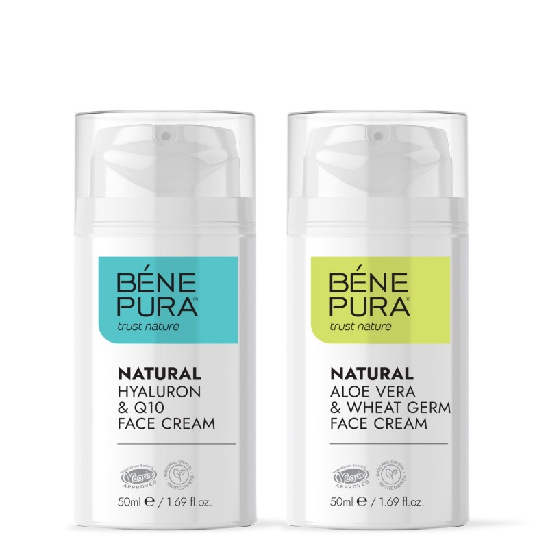 Natural face cream with Hyaluronic acid and Coenzyme Q10 and Natural Aloe vera face cream - GMC