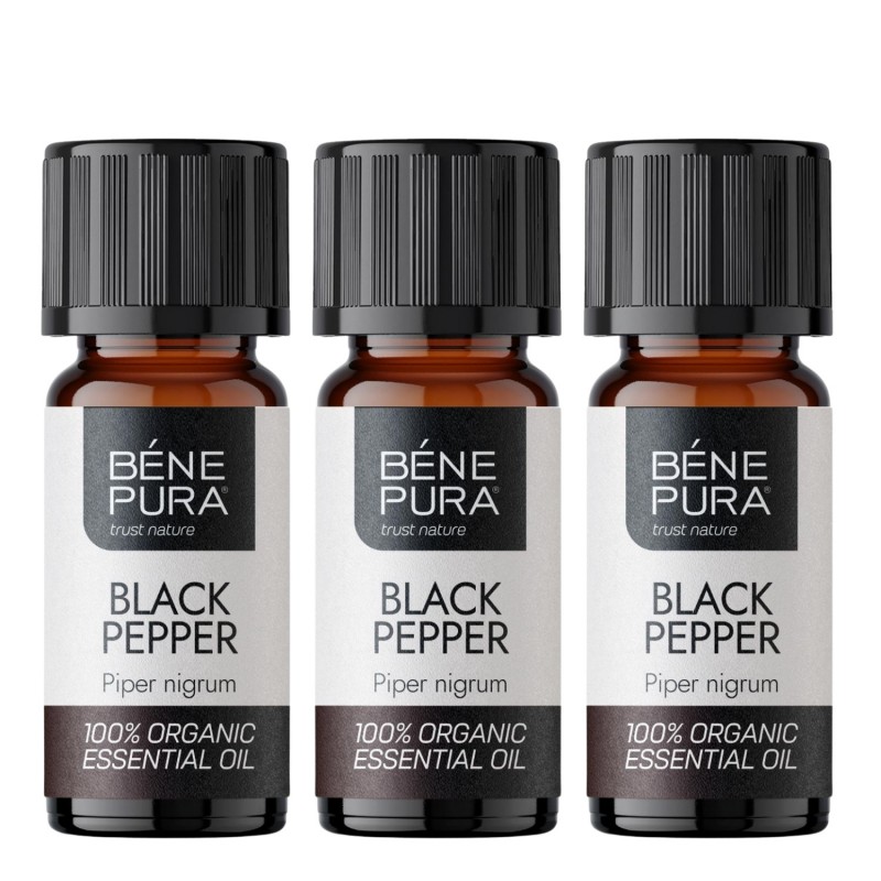 3x Bio Black Pepper Essential oil - 10ml - Benepura.co.uk 3x Bio Black Pepper Essential oil - 10ml