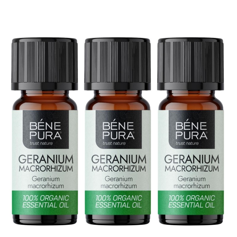 3x Bio Geranium Essential oil - 10ml