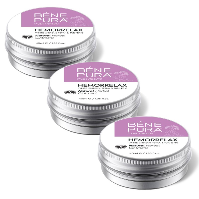3x Hemorrelax ointment for Hemorrhoids with White yarrow, Tetra and Turmeric - 40ml - Product Comparison