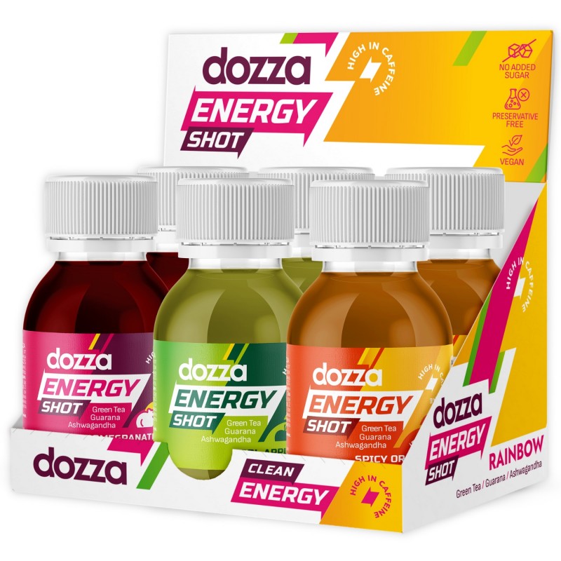 6x Pack DOZZA Energy Rainbow Pack Energy shots - 60ml - Energy drinks