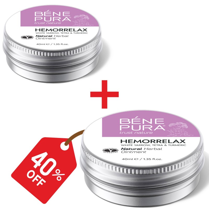 2x Hemorrelax ointment for Hemorrhoids with White yarrow, Tetra and Turmeric - 40ml - Product Comparison
